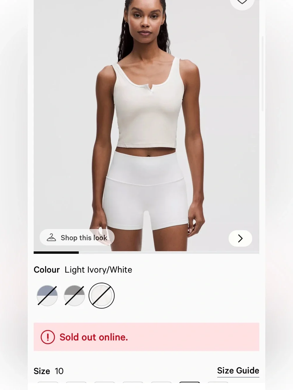 lululemon athletica Light Ivory White Tank Top
